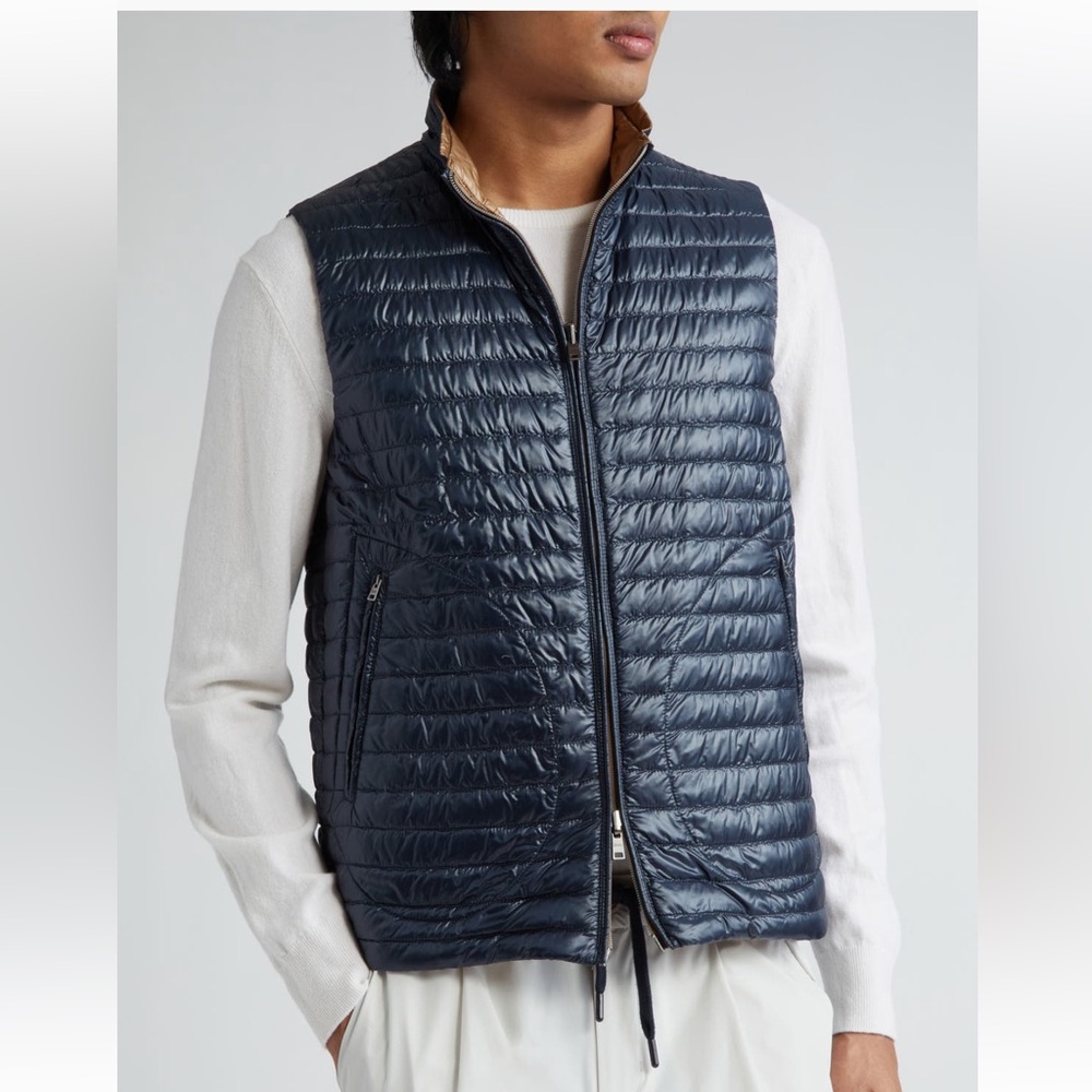 Herno Men Ultralight Reversible water Resistant Nylon Down Puffer Vest 46US 56EU